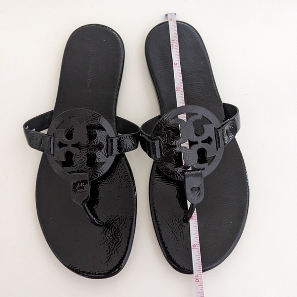 EUC! Tory Burch Miller Sandal In Black Patent Leather Size 7.5 - Picture 11 of 16